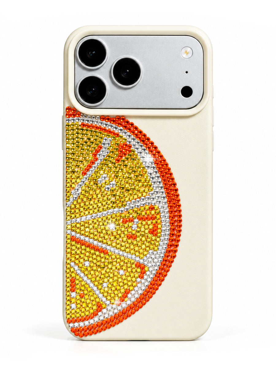 Orange Slice Rhinestone Phone Case