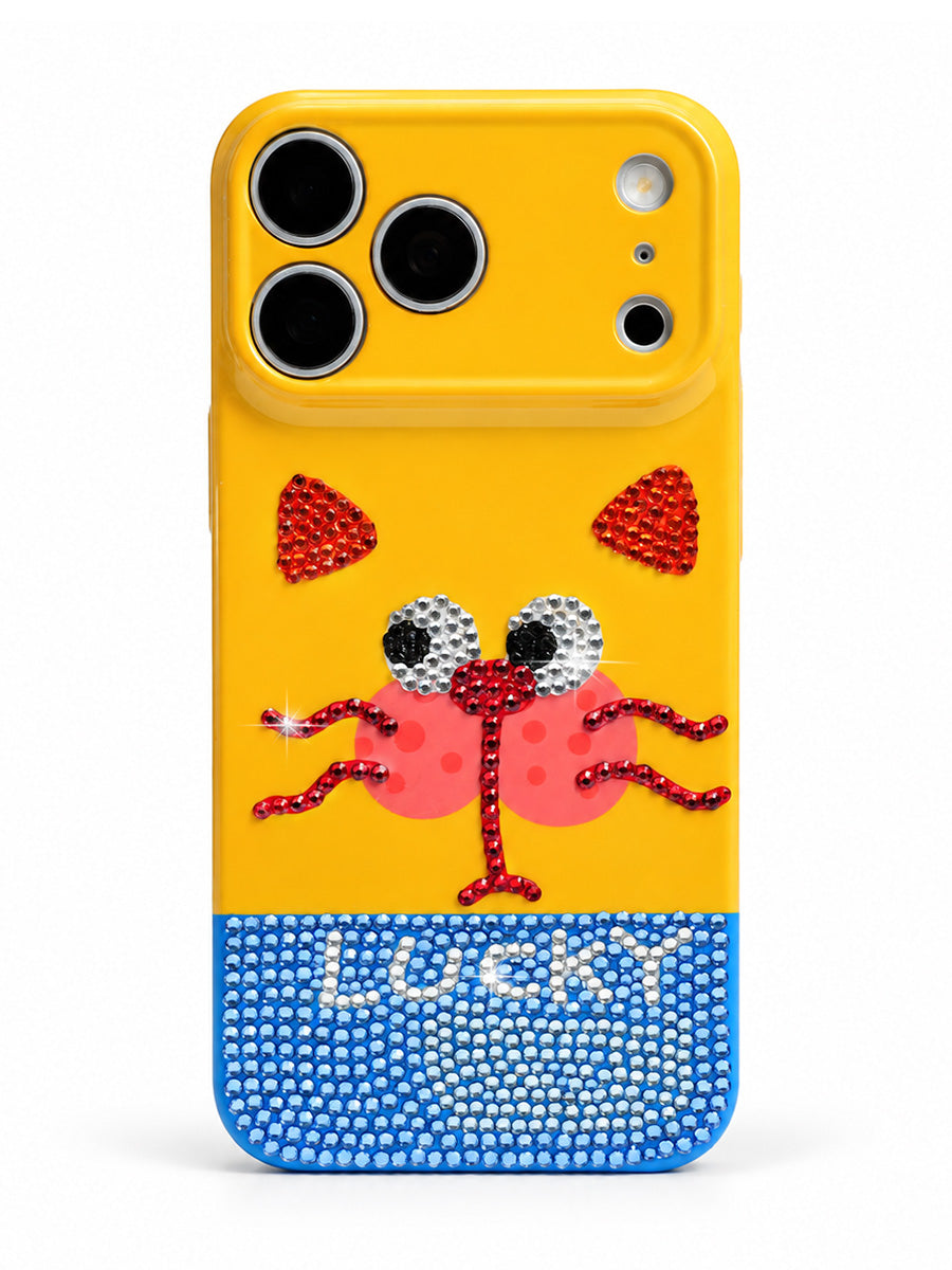 Lucky Cat Rhinestone Phone Case