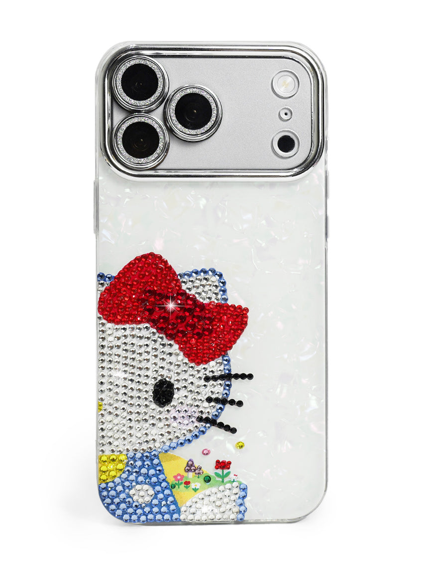 Cute Kitty Rhinestone Phone Case