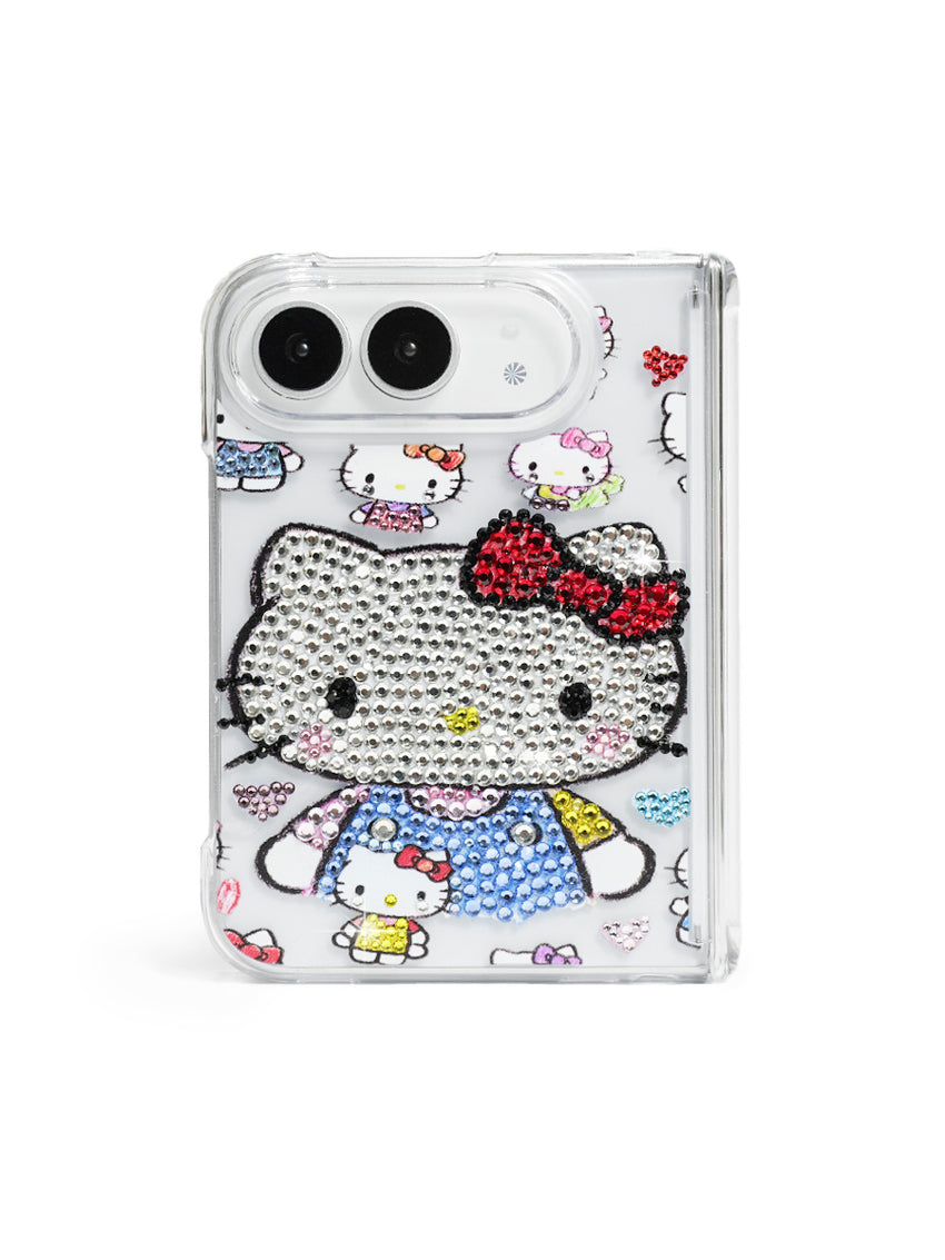 Cute Kitty Rhinestone Case for iPhone Duo