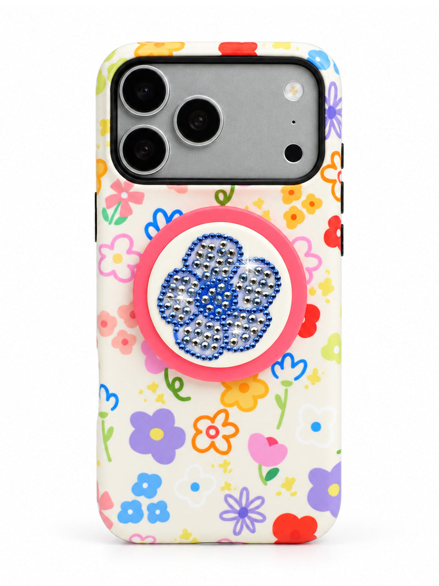 Colorful Daisy Rhinestone Phone Case