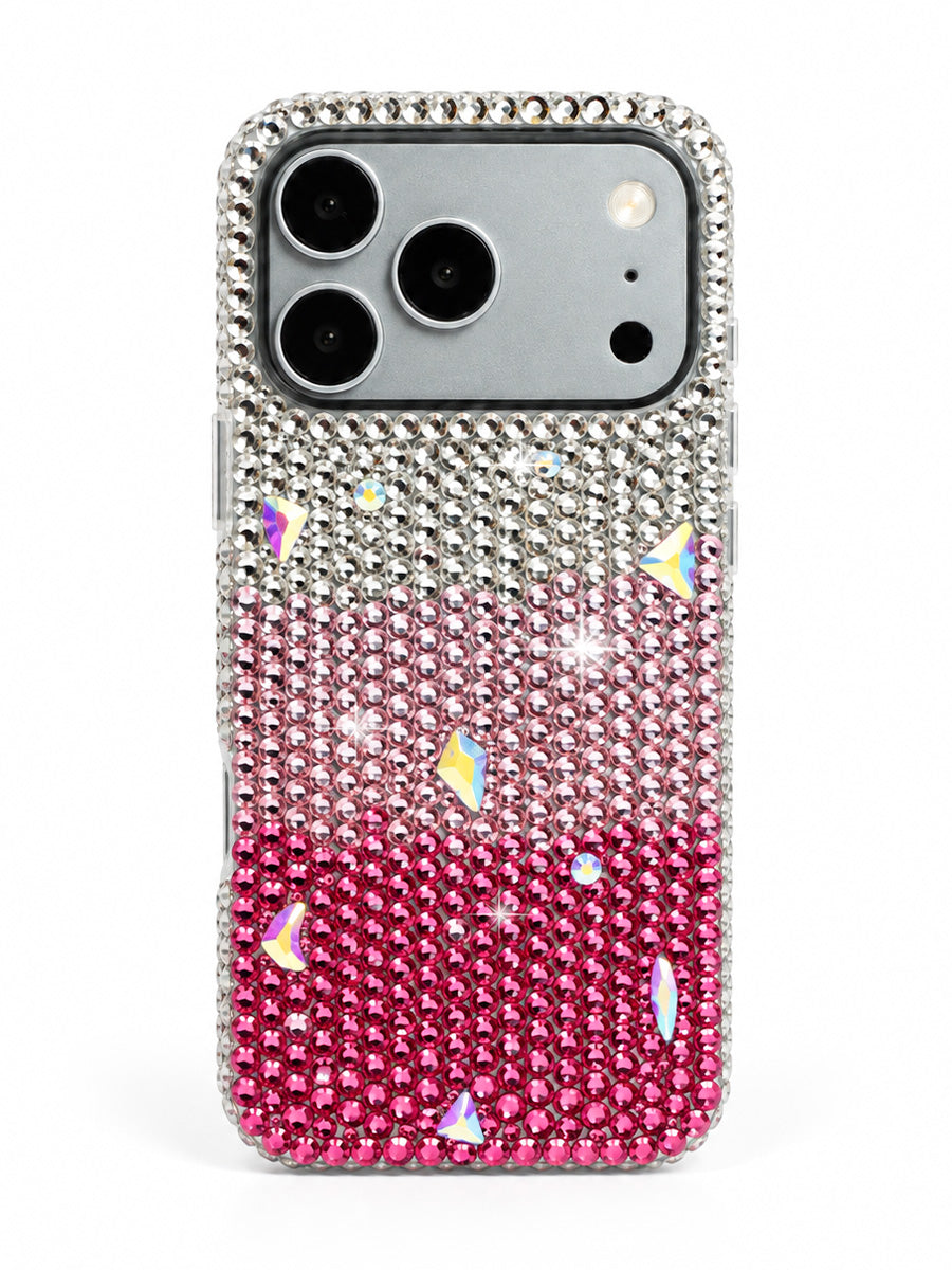 Pink Gradient Rhinestone Phone Case